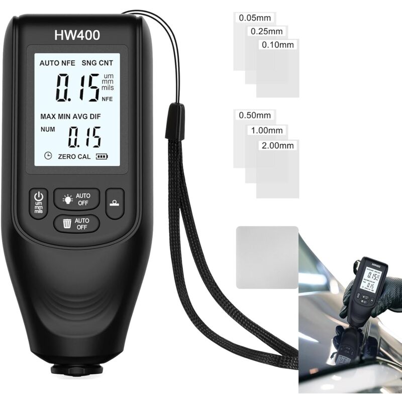 Jauge d'épaisseur de peinture, compteur d'épaisseur de peinture automatique Outil de mesure de l'épaisseur de peinture Jauge de profondeur de