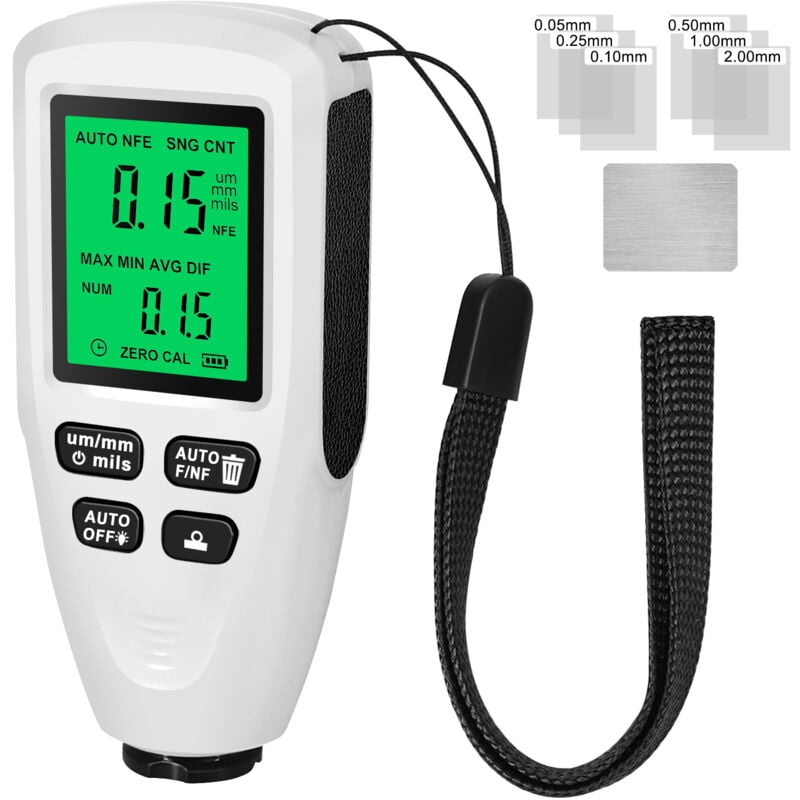 Lifcausal - Jauge d'épaisseur de peinture Mesureur d'épaisseur de revêtement de voiture pour l'inspection de la peinture automobile Industrie