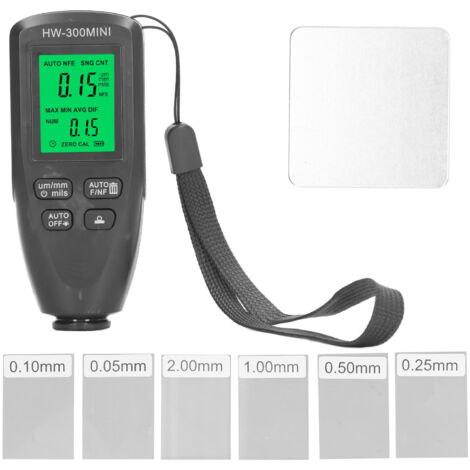 Jauge d'épaisseur de peinture numérique 0-2000µm pour voiture, détection automatique, étalonnage zéro, noir