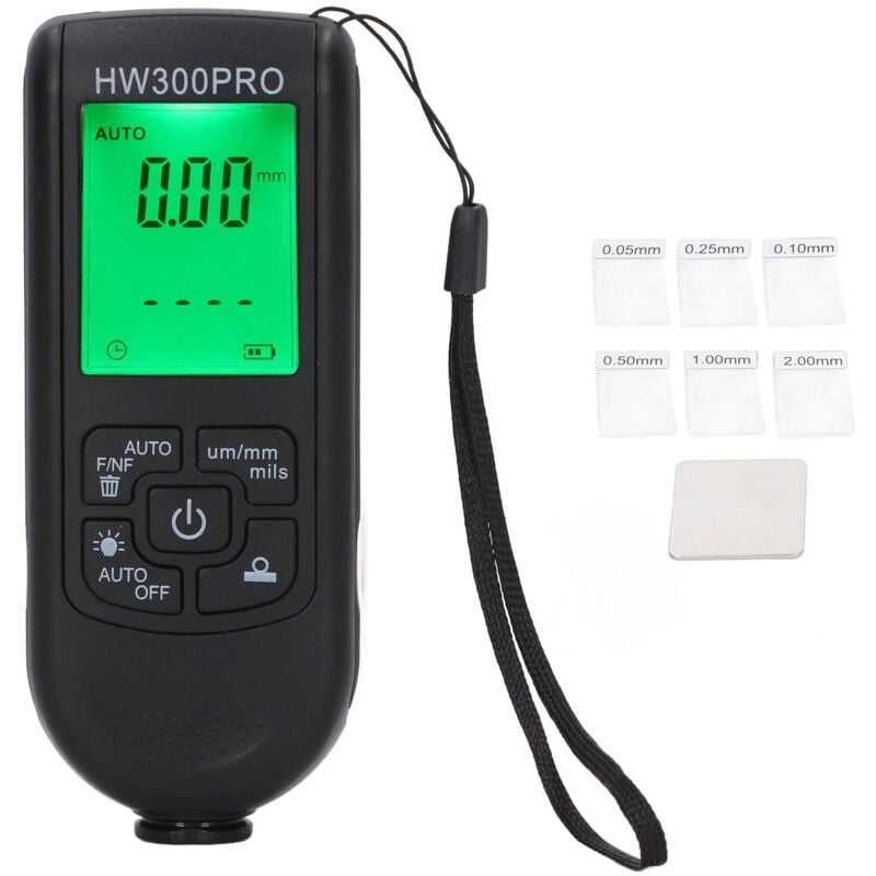 Jeffergarden - Jauge d'épaisseur de revêtement numérique abs avec corde portable fonction d'arrêt automatique compteur de revêtement de peinture pour
