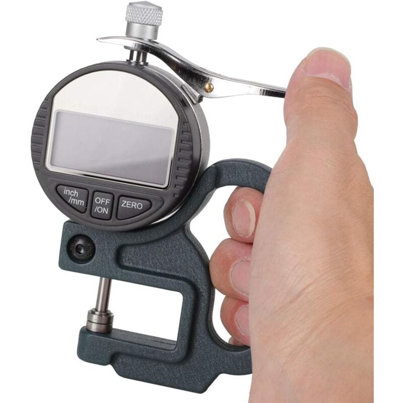 Jauge d'épaisseur Numérique, 0-12,7 mm Testeur de Mesureur d'épaisseur électronique,Mesureur Numérique du Micromètre d'épaisseur 0,01 mm pour Cuir,