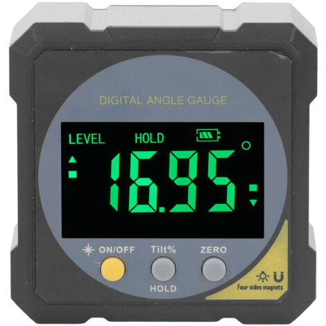 Jauge d'inclinaison numérique magnétique étanche avec affichage LCD rétroéclairé IP54
