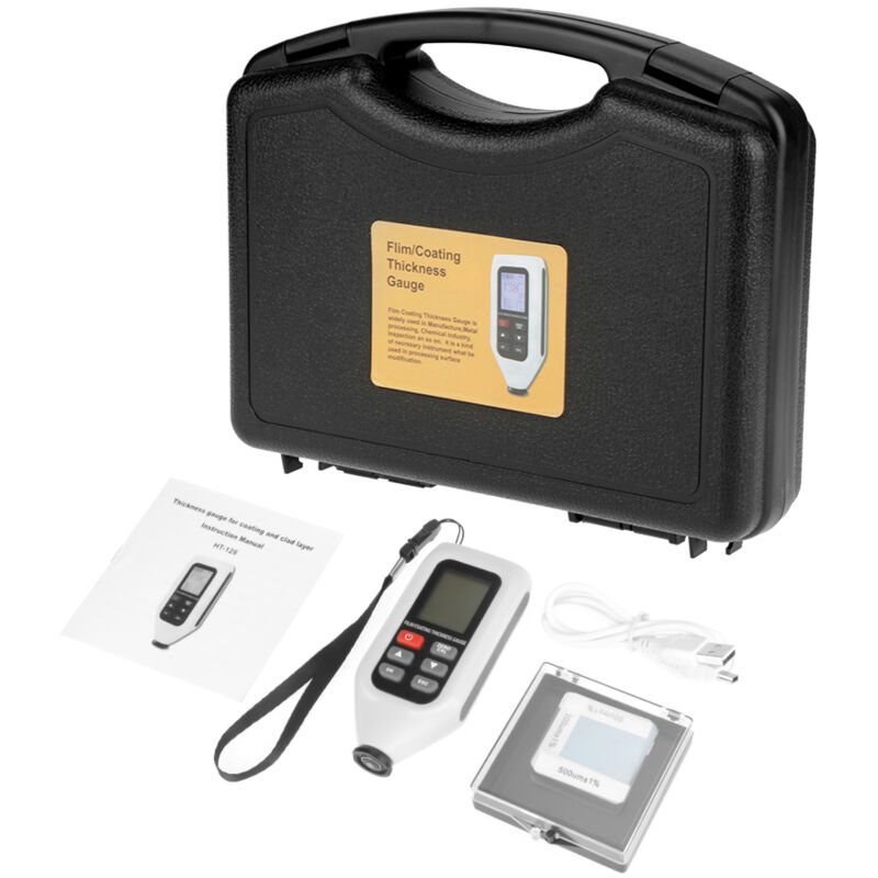 Jauge numérique d'épaisseur de revêtement, testeur d'épaisseur de peinture, HT-128, 0 à 1300um