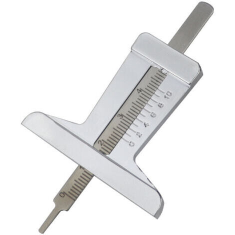 Jauge Profondeur Pneu, Jauge de profondeur de pneus en acier inoxydable, Auto Pneu Vernier Outil de réparation de voiture Accessoires (0-50 mm)