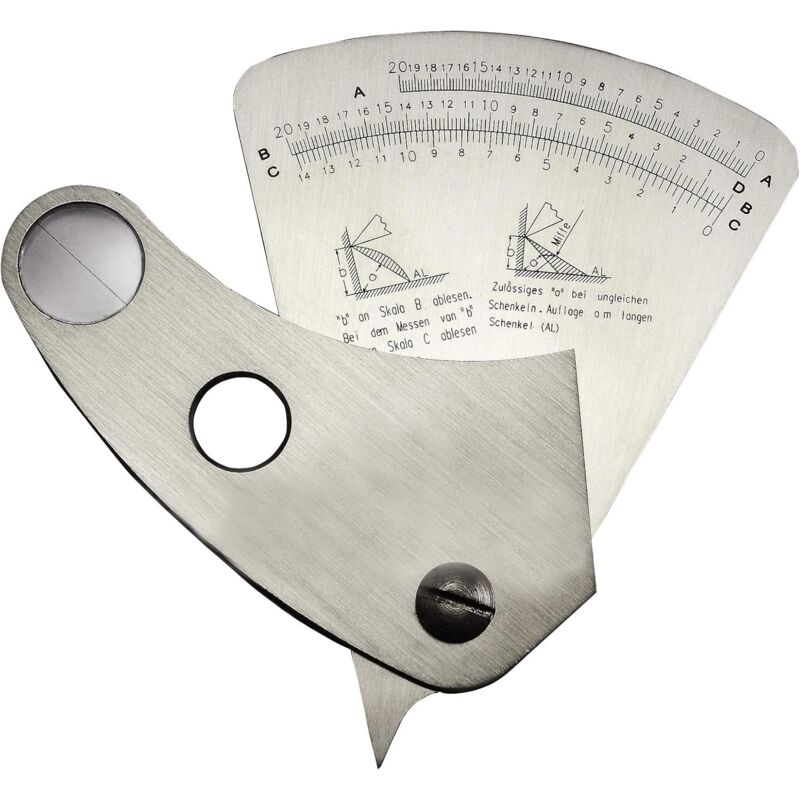 Jauge Soudure Éventail - Test Angle/Crevasse/Largeur/Hauteur - Mesure Précision 0-20mm (Inspection Soudage, Contrôle Métrique)