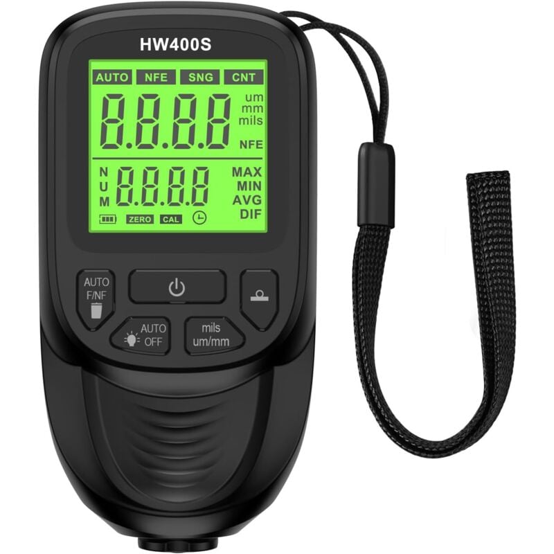 Jauges d'épaisseur de revêtement professionnelles de 0 à 2000 μm avec écran LCD - Jauges de peinture numériques