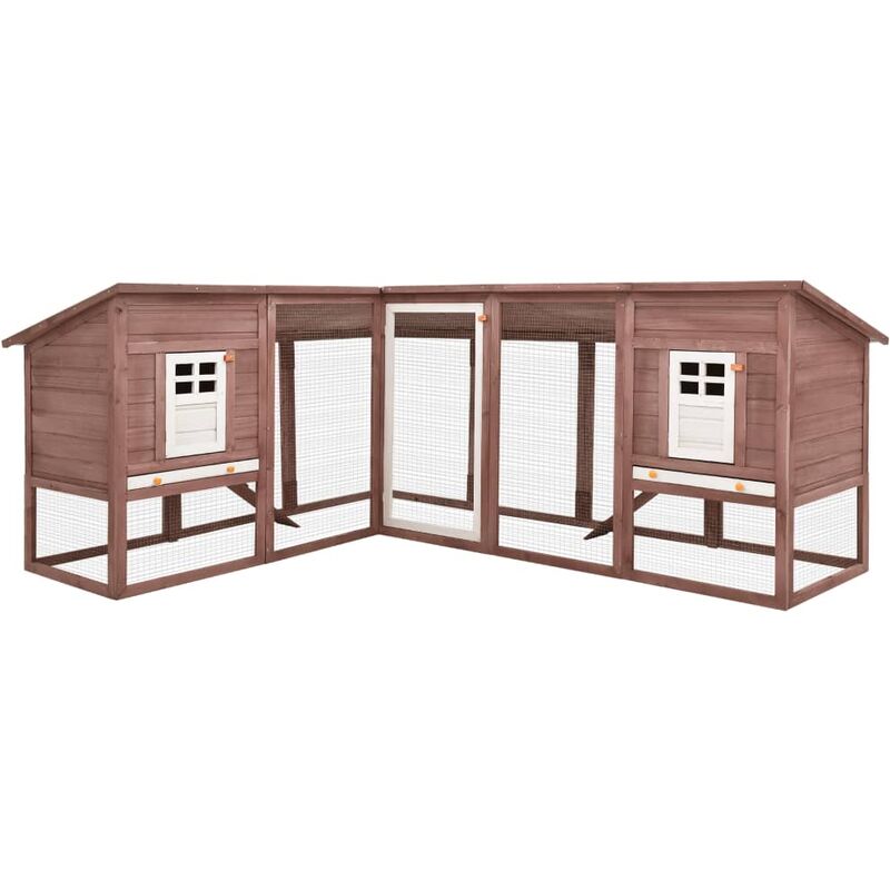 

Jaula conejera de exterior con corral madera abeto mocca blanco