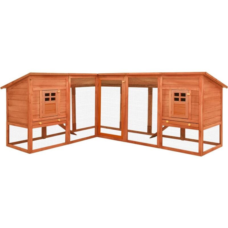 

Jaula conejera de exterior con corral madera de abeto marrón - Marrón