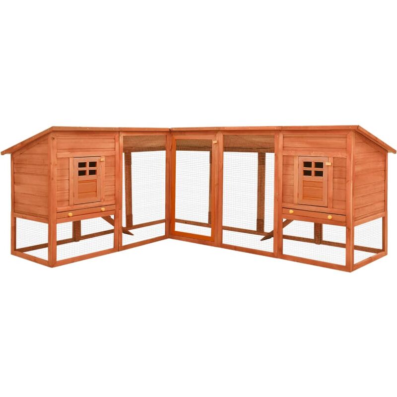 

Jaula conejera de exterior con corral madera de abeto marrón