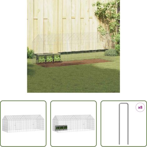 Jaula de acero galvanizado -  Jaula para conejos Plateado 400 x 78 x 78 cm Acero Galvanizado
