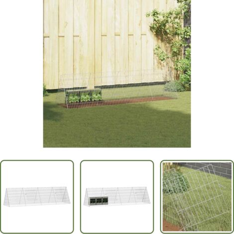 Jaula de acero galvanizado -  Jaula para conejos Plateado 650 x 55 x 55 cm Acero Galvanizado