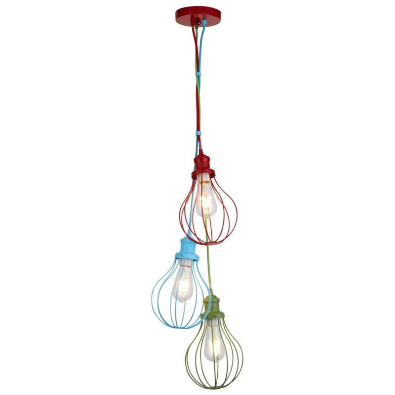 3 Light Drop Ballong Cage Pendant - Searchlight