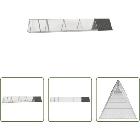 Jaula de conejos -  Jaula de conejos acero galvanizado antracita 504,5x80,5x71 cm