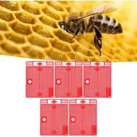Jaula de exclusión para reinas [Paquete de 5] Jaula reutilizable de aclimatación y aislamiento para abejas reinas – Jaulas portátiles para apicultura, color rojo, material plástico de alta calidad