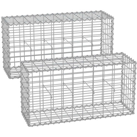 Jaula de gaviones de piedra de malla fina de metal de 5 x 10 cm de acero galvanizado antioxidante de 100 x 90 x 30 cm separador de pared para decoración de jardín 120003718