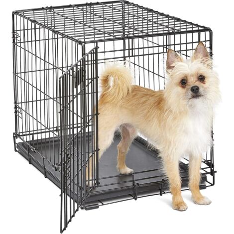 Jaula de interior para perros de entre 45,49 kg y 18,14 kg, 61x42x50 cm, modificada, 1 puerta, negra.