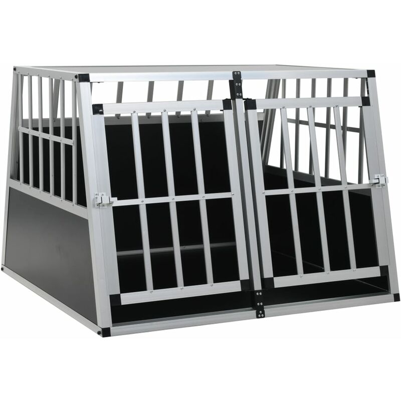 

vidaXL Jaula de perro con puerta doble 94x88x69 cm - Plateado