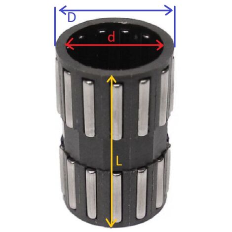 Jaula de rodillos para motosierras UNIVERSAL interior Ø  15,3 mm exterior Ø  17,7 mm L=21,6 mm