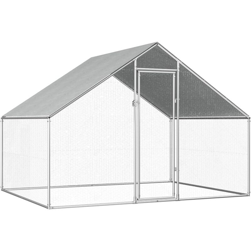 

Jaula gallinero de exterior de acero galvanizado 2,75x2x2 m - Plateado