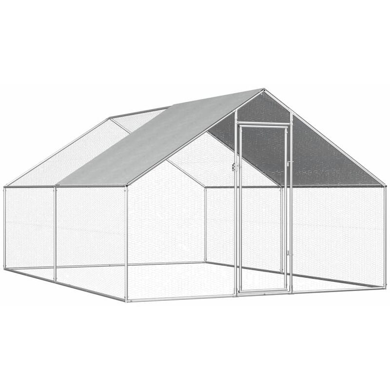 

Jaula gallinero de exterior de acero galvanizado 2,75x4x1,92 m