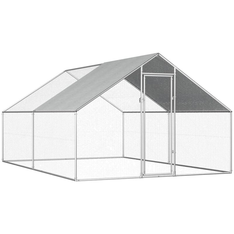 

Jaula gallinero de exterior de acero galvanizado 2,75x4x1,92 m - Plateado