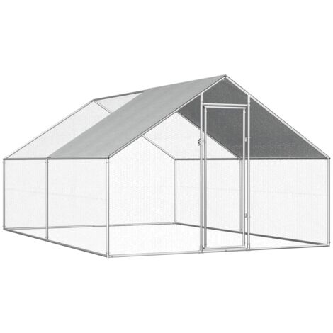 Jaula gallinero de exterior de acero galvanizado 2,75x4x1,92 m vidaXL