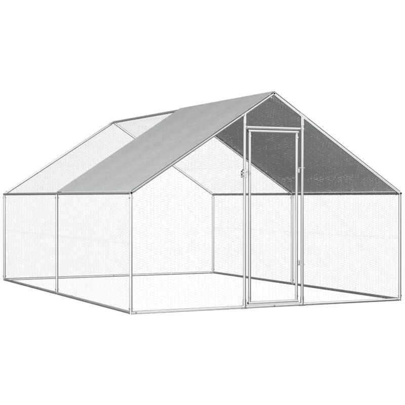 

vidaXL Jaula gallinero de exterior de acero galvanizado 2,75x4x1,92 m - Plateado