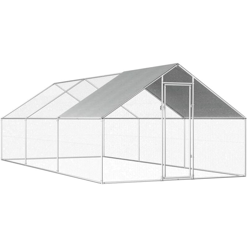 

Jaula gallinero de exterior de acero galvanizado 2,75x6x1,92 m - Plateado