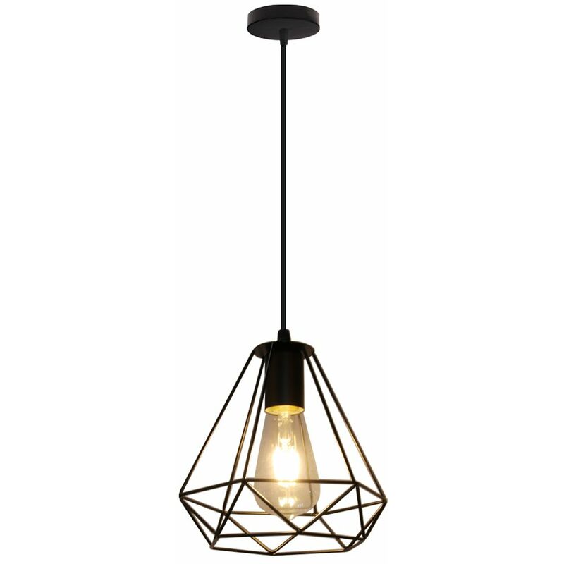 

Lámparas de Colgar de Diamante Diseño Moderno Simple Nórdico Lampara de Techo Ø20CM Hueco Cage de Hierro Iluminacion Sala Comedor Dormitorio Cocina