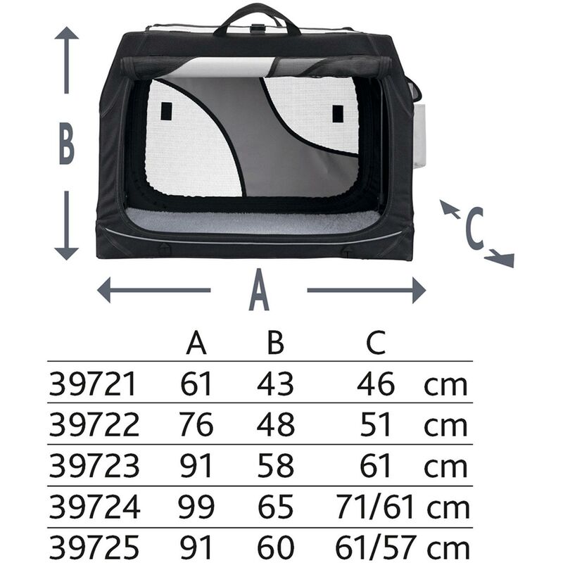 

Trixie Jaula Nylon Plegable Coche, Vario, L,99x67x71/61cm