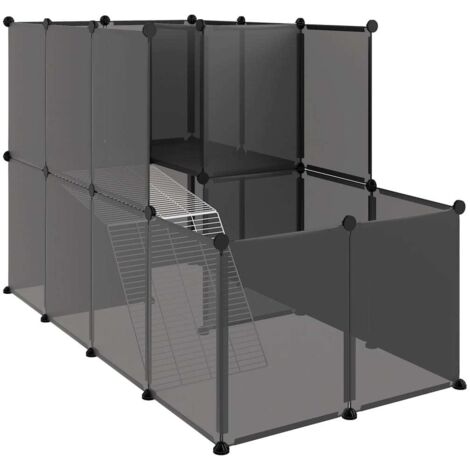 Jaula para animales pequeños 142 x 74 x 93 cm PP y acero negro 020041646