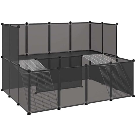 Jaula para animales pequeños 143 x 107 x 93 cm PP y acero negro 020041647