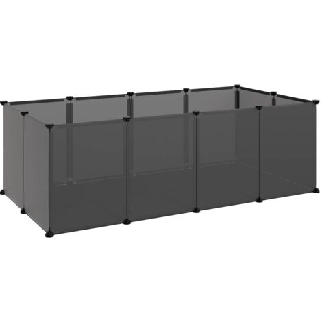 Jaula para animales pequeños 144 x 74 x 46,5 cm PP y acero negro 020041648