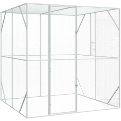 Jaula para Aves Antracita 209 x 202 x 214 cm Acero galvanizado