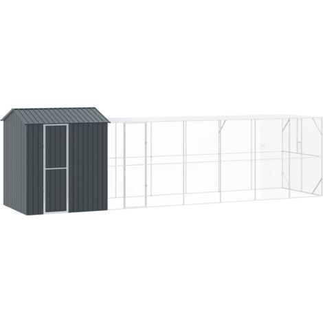 Jaula para Aves Antracita 824 x 208 x 247 cm Acero Galvanizado