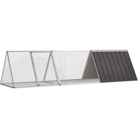 Jaula para conejos antracita 302,5x80,5x71 cm acero galvanizado