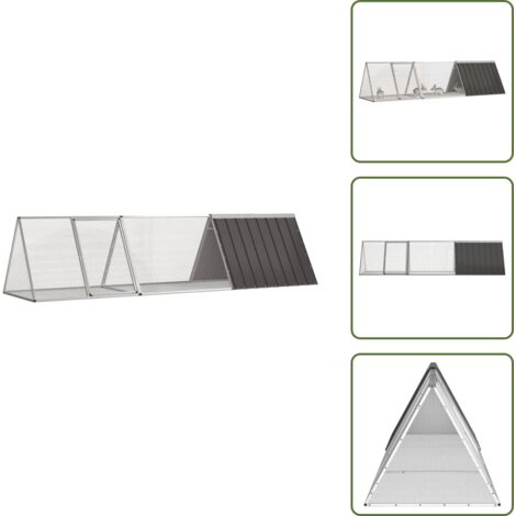 Jaula para conejos exterior - vidaXL Jaula para conejos antracita 302,5x80,5x71 cm acero galvanizado - Jaula para conejos ventilada