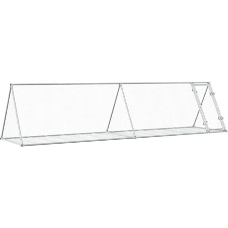 Jaula para conejos plateada 400 x 105 x 91 cm acero galvanizado Plata 020041697