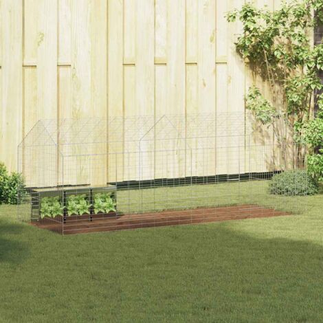 Jaula para conejos Plateado 200 x 78 x 78 cm Acero Galvanizado