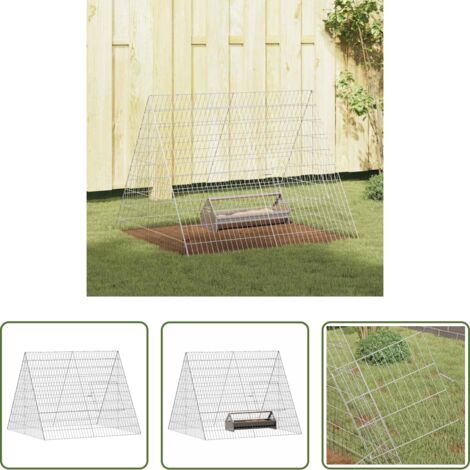 Jaula para gallinas -  Jaula para pollos Plateado 110 x 100 x 85 cm Acero Galvanizado