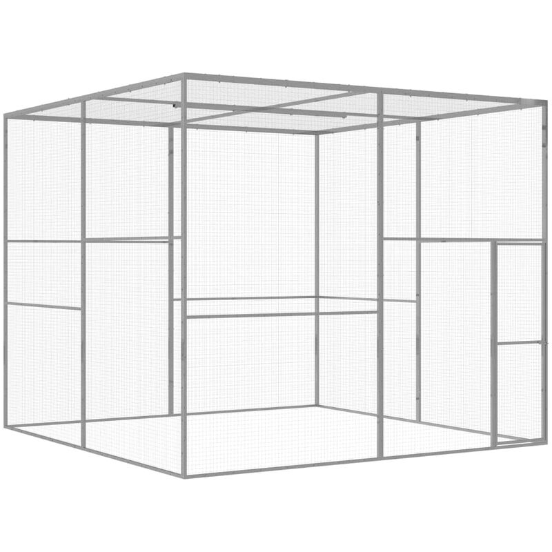 

Youthup - Jaula para gatos acero galvanizado 3x3x2,5 m - Plateado