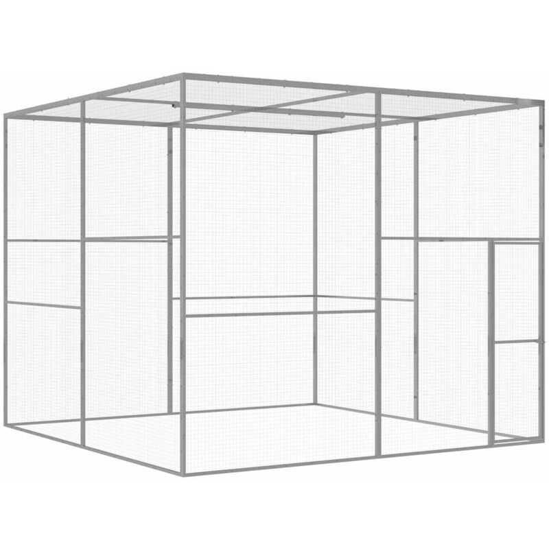 

vidaXL Jaula para gatos acero galvanizado 3x3x2,5 m - Plateado