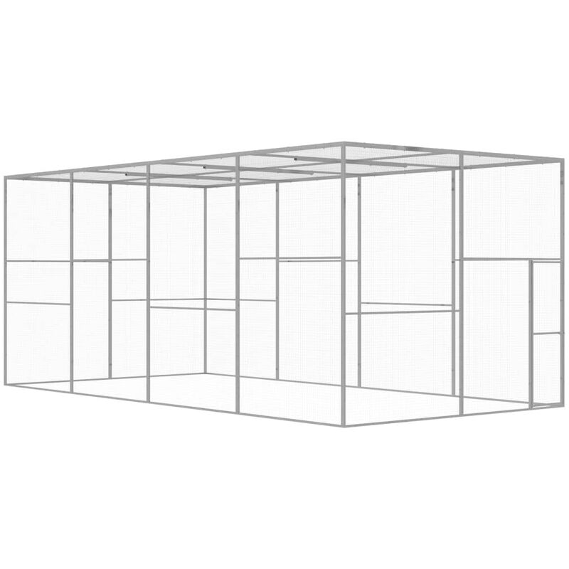 

Youthup - Jaula para gatos acero galvanizado 6x3x2,5 m - Plateado