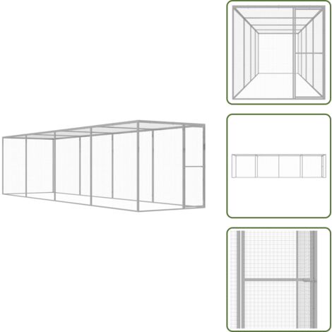 Jaula para gatos segura - vidaXL Jaula para gatos acero galvanizado 6x1,5x1,5 m - Jaula para gatos con puerta
