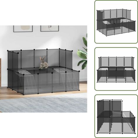 Jaula para hamsters - vidaXL Jaula de animales pequeños negro 143x107x93 cm PP y acero - Jaula para erizos