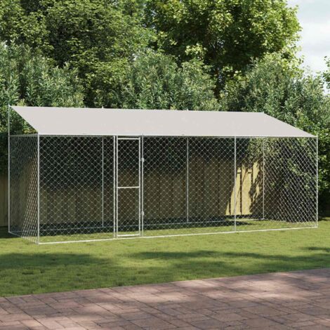 Jaula para perro Plateado 600 x 200 x 256 cm Acero Galvanizado