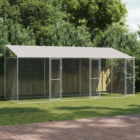 Jaula para perro Plateado 600 x 200 x 256 cm Acero Galvanizado