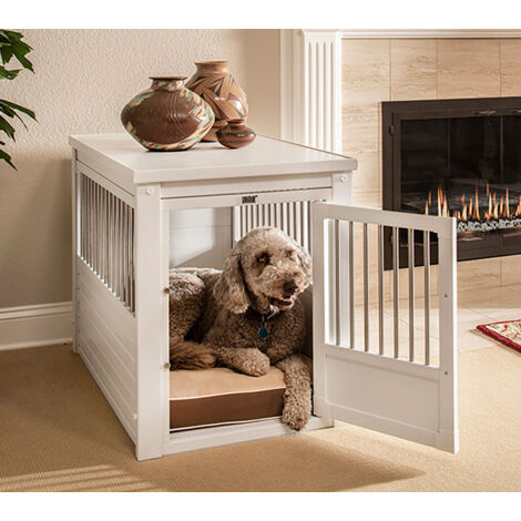 Jaula para Perros Confort Modelo Arkansas - Perrera de Interior - Cuatro Colores y Tres tamaños a Elegir (Blanco, L (91,2X60,2X71,1cm))