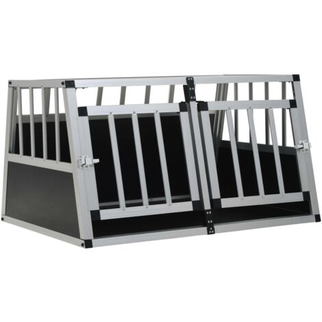 Jaula para perros de dos puertas 89 x 69 x 50 cm negro 020000063