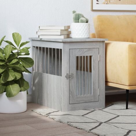 Jaula para perros madera de ingeniería gris  45x62x59 cm